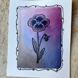 Pansy Flower Rubber Stamp
