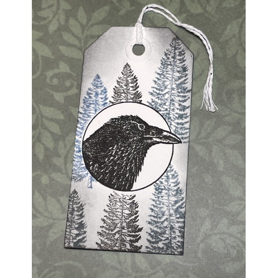 Raven Bird Rubber Stamp