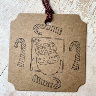 Candy Cane Rubber Stamp