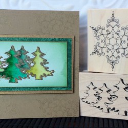 Curvy Trees Rubber Stamp