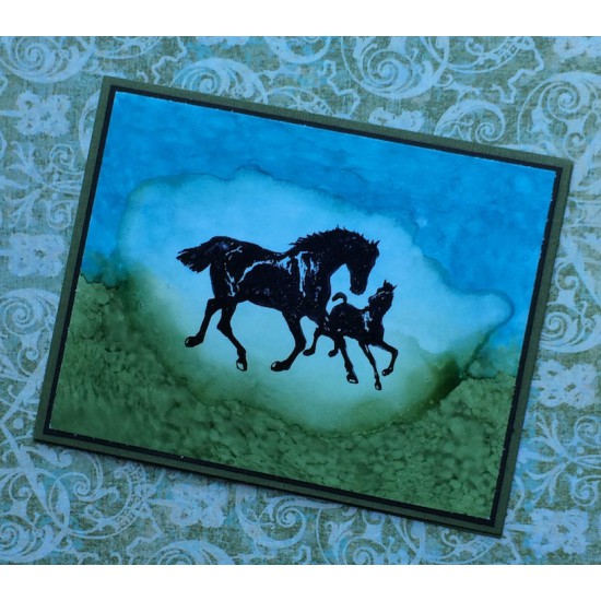 Horse and Pony Rubber Stamp