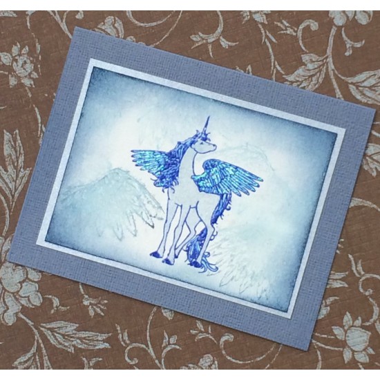 Winged Unicorn Rubber Stamp