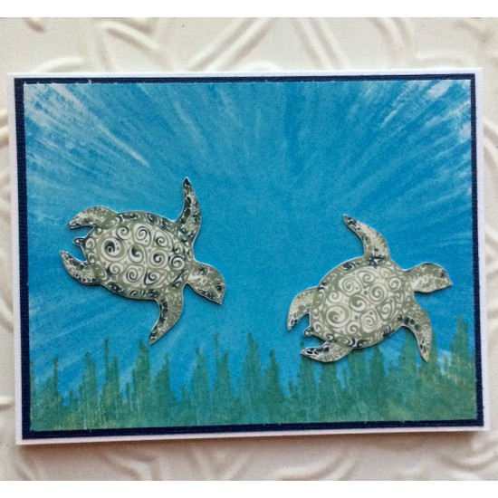 Tropical Sea Turtle Rubber Stamp