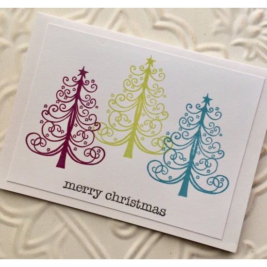 Starry Christmas Tree Rubber Stamp