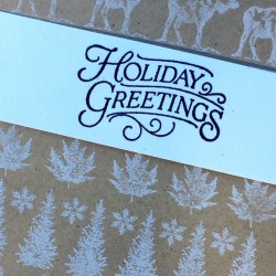 Holiday Greetings Rubber Stamp
