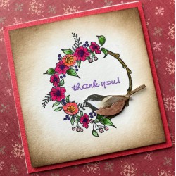 Floral Wreath Rubber Stamp Floral Wreath Rubber Stamp