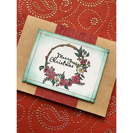 Floral Wreath Rubber Stamp
