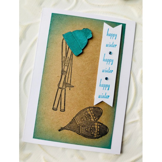 Vintage Skis Rubber Stamp Vintage Skis Rubber Stamp
