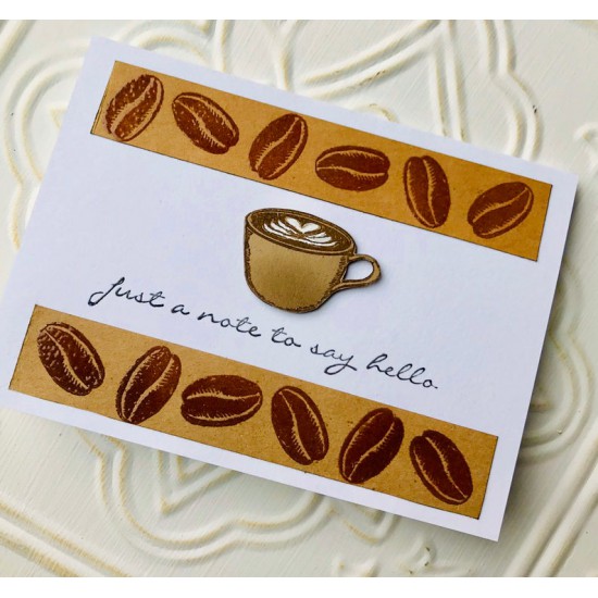 Coffee Bean Rubber Stamp