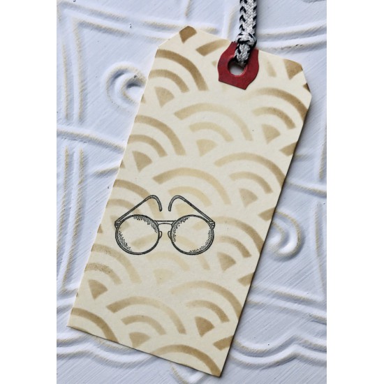 Vintage Glasses Rubber Stamp