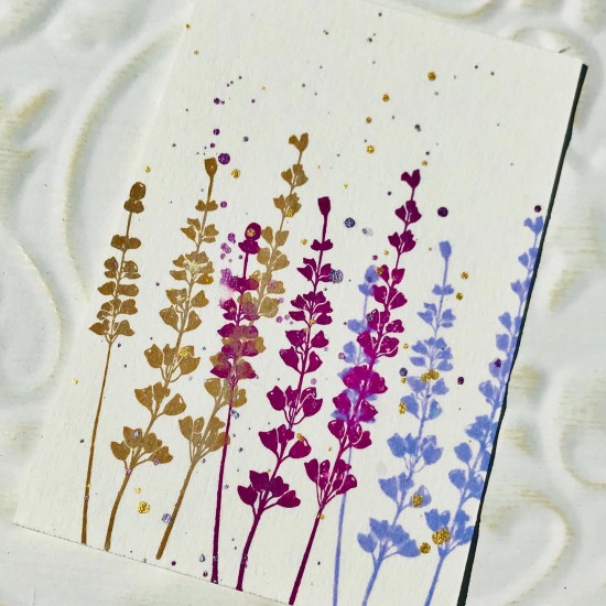 Silhouette Lavender Rubber Stamp