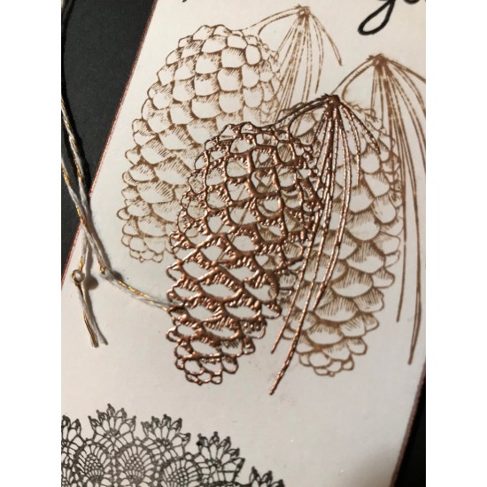 Long Pinecone Rubber Stamp