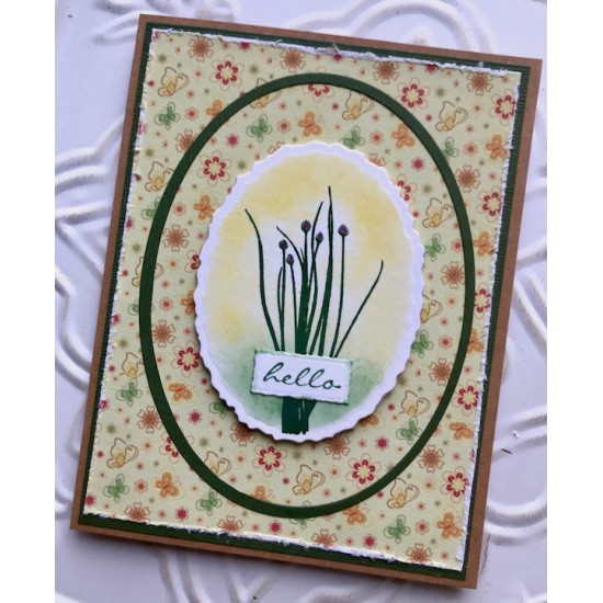 Spring Chives Rubber Stamp