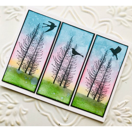 Deadwood Trees Rubber Stamp