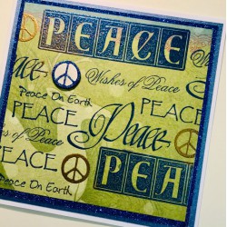 Peace Block Print Script Rubber Stamp