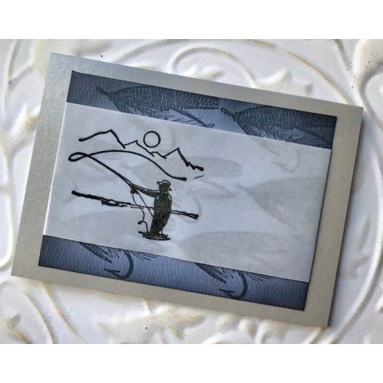 Serene Fly Fishing Rubber Stamp