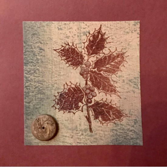 Variegated Holly Rubber Stamp
