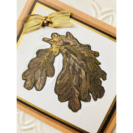 Oak Leaves Rubber Stamp