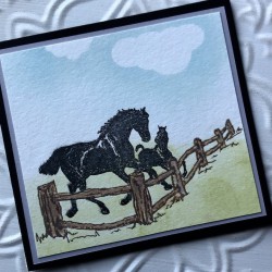 Rustic Fence Rubber Stamp Rustic Fence Rubber Stamp