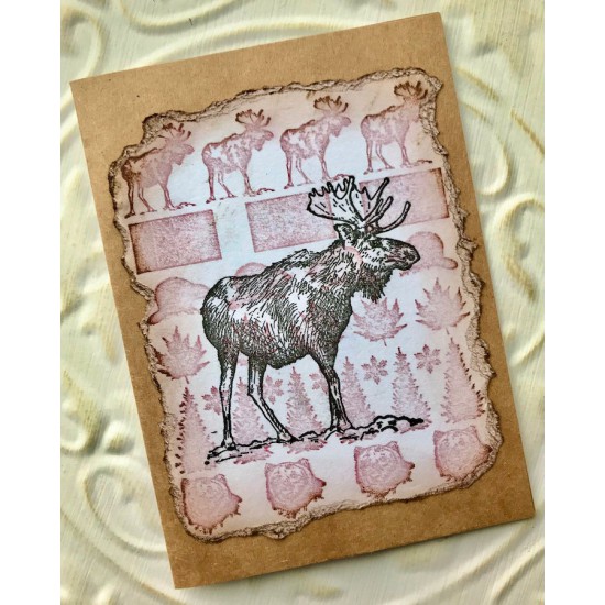 Canadiana Background Rubber Stamp