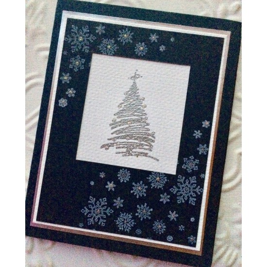 Corner Snowflakes Rubber Stamp