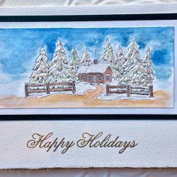 Snowy Cabin Rubber Stamp Snowy Cabin Rubber Stamp