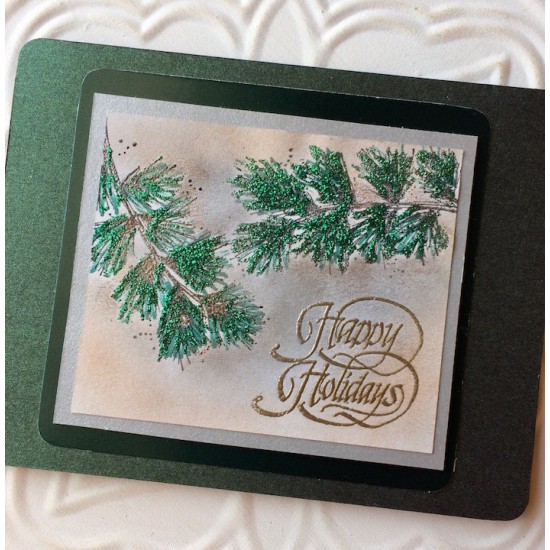 Happy Holidays Script Rubber Stamp