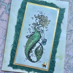 Mermaid Rubber Stamp Mermaid Rubber Stamp