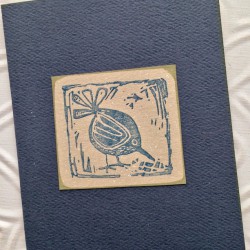 Block Print Bird Rubber Stamp Block Print Bird Rubber Stamp