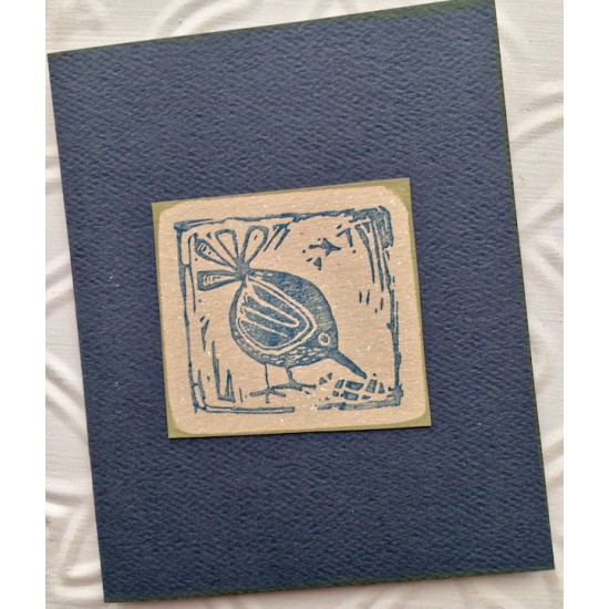 Block Print Bird Rubber Stamp