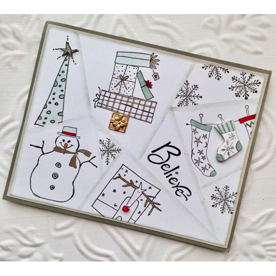 Framed Reindeer Rubber Stamp