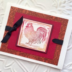 Block Print Rooster  Rubber Stamp