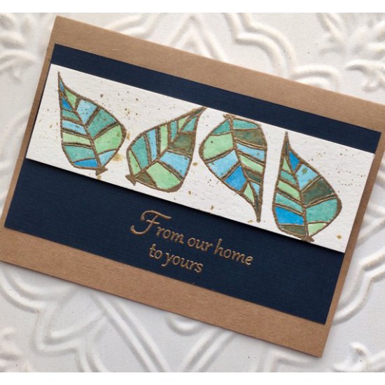 Retro Leaf Rubber Stamp