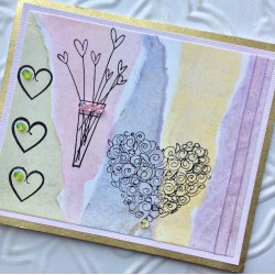 Hearts-a-Bloom Rubber Stamp
