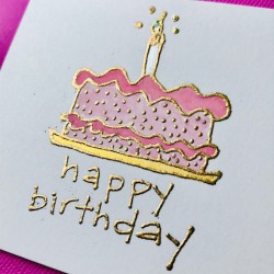 Birthday Cake  Rubber Stamp