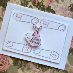 Baby Pin Rubber Stamp Baby Pin Rubber Stamp