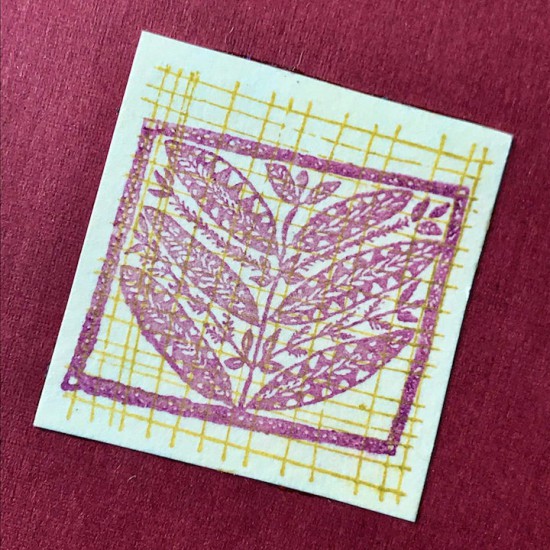 Textile Leaves Rubber Stamp