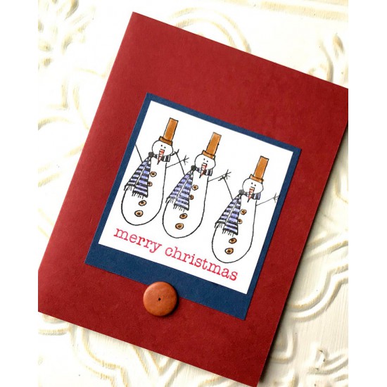 Skinny Snowman Rubber Stamp