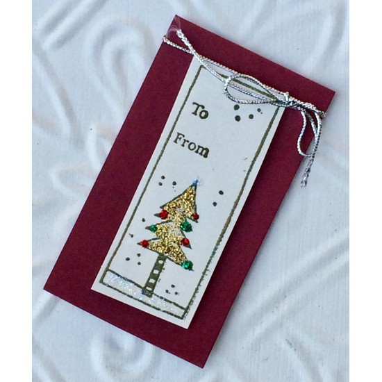 To From ChristmasTree Tag Rubber Stamp