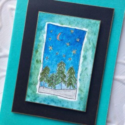 Snowy Winter Scene Rubber Stamp Snowy Winter Scene Rubber Stamp