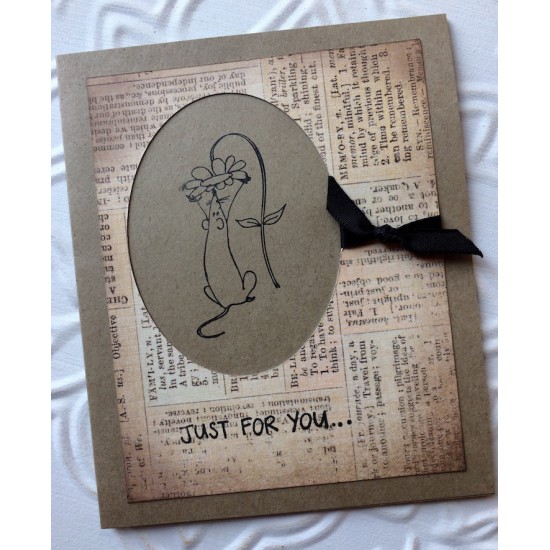 Garden Mouse Rubber Stamp