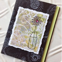 Single Flower in Vase Rubber Stamp