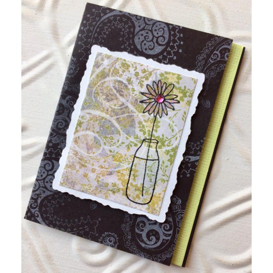 Single Flower in Vase Rubber Stamp