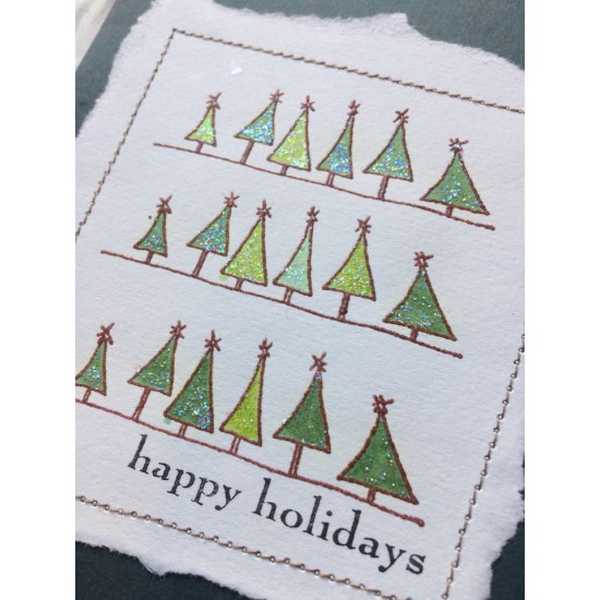 Christmas Tree Border Rubber Stamp