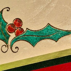 Holly Corner Rubber Stamp