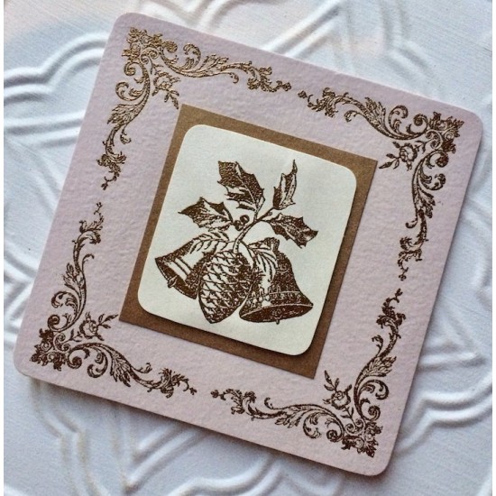 Holly Bells Rubber Stamp