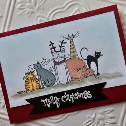 Christmas Cat Rubber Stamp Christmas Cat Rubber Stamp