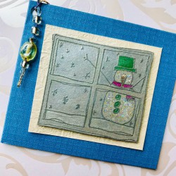 Snowman in Window Rubber Stamp Snowman in Window Rubber Stamp
