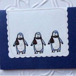 Holiday Penguin Rubber Stamp