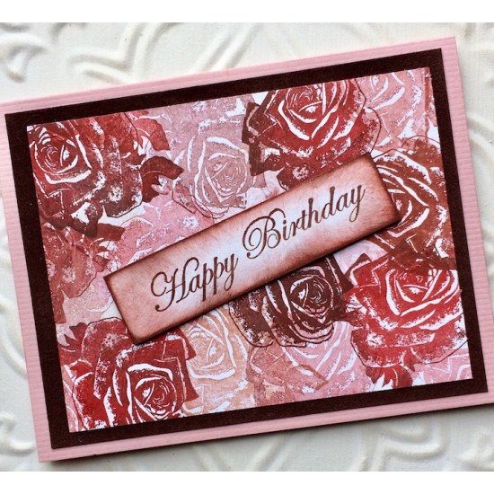 Large Happy Birthday Rubber Stamp